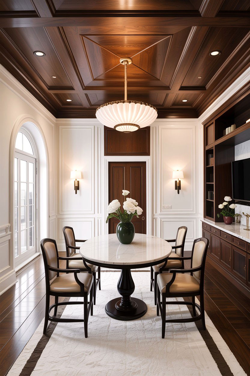 Espresso wood ceiling - 30 living room dark ceiling ideas