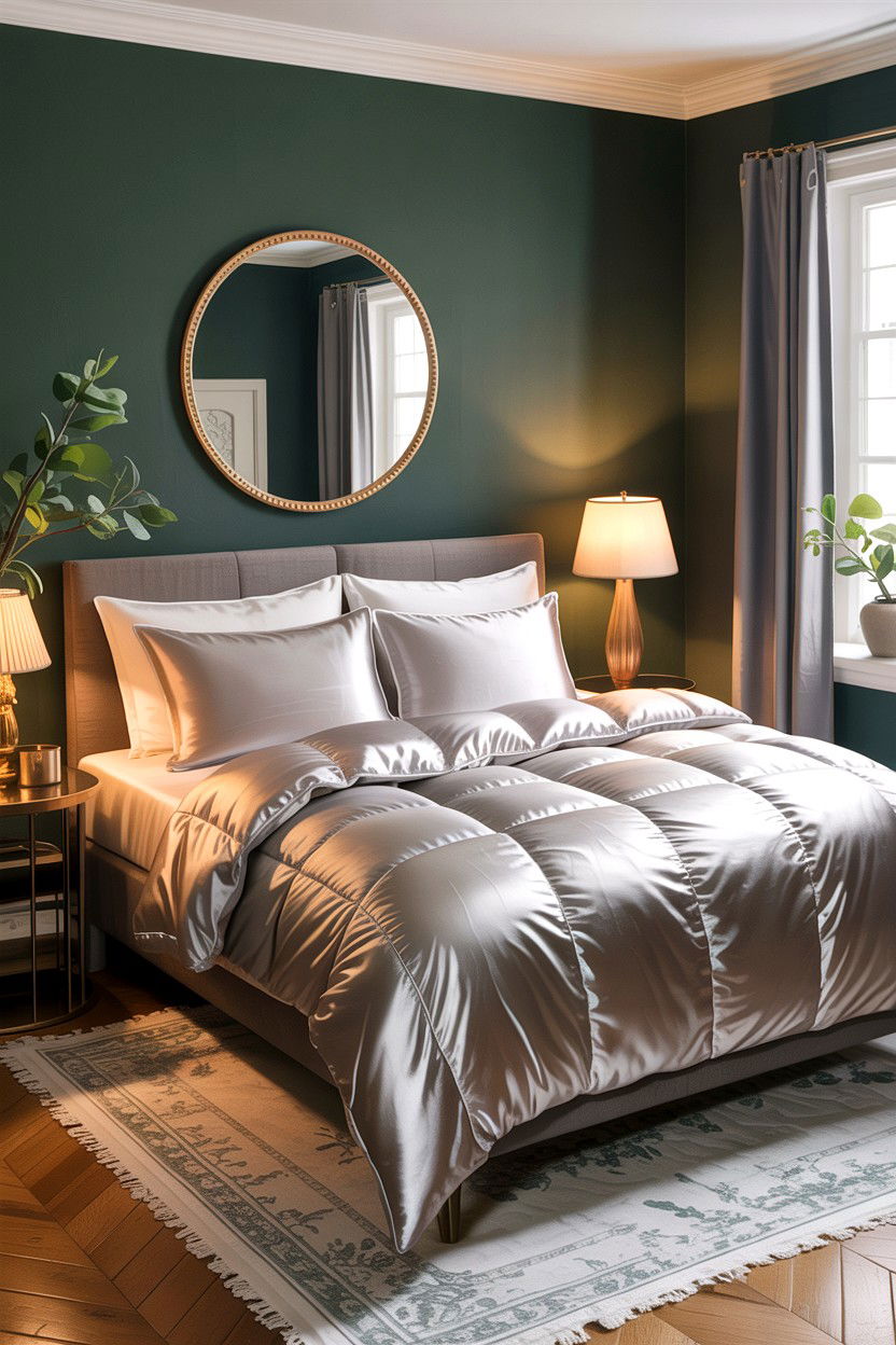 Eucalyptus Silk Bedding - 30 bedroom layered bedding ideas