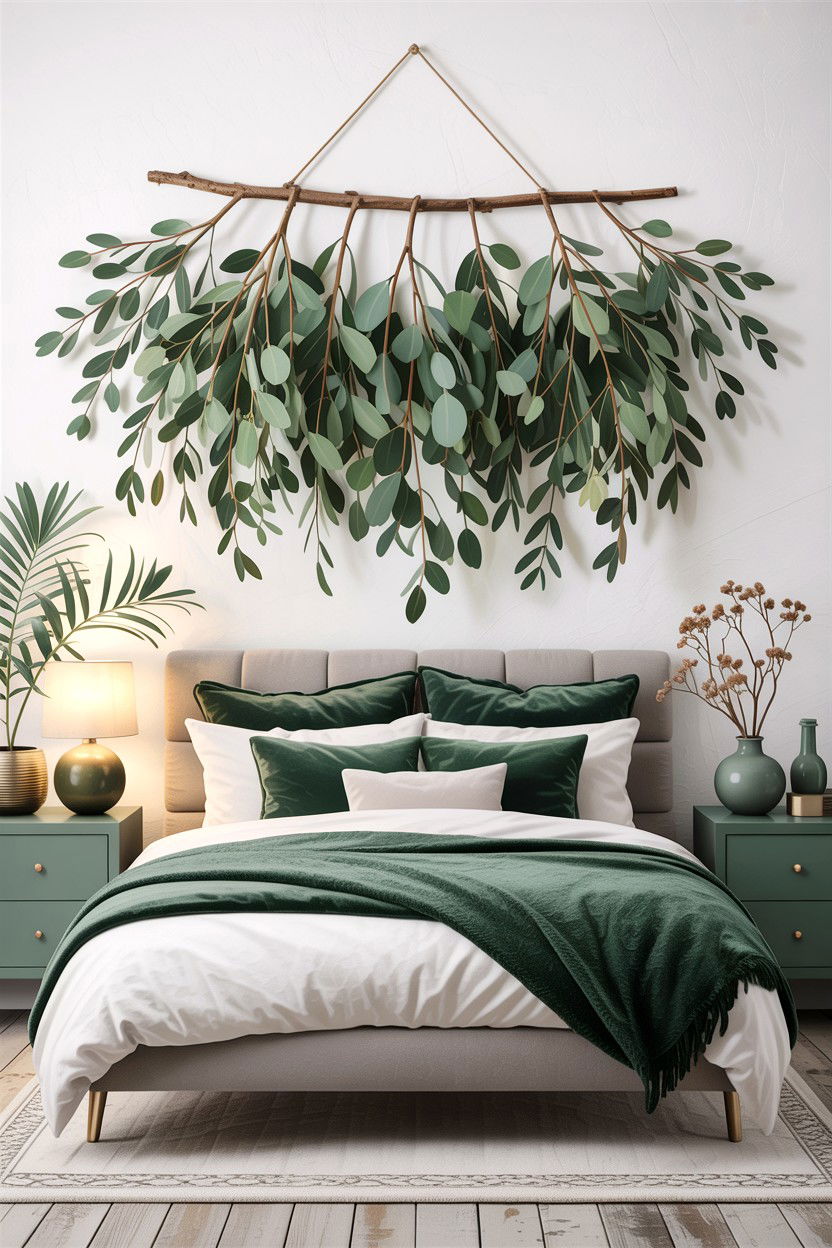 Eucalyptus Wall Hanging - 30 bedroom dried flowers