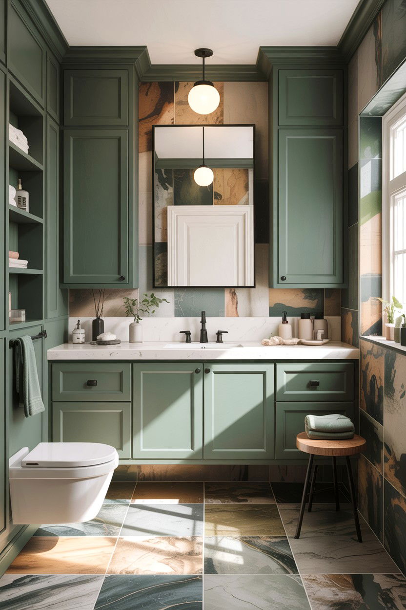 Eucalyptus green bathroom - 30 green bathroom design ideas