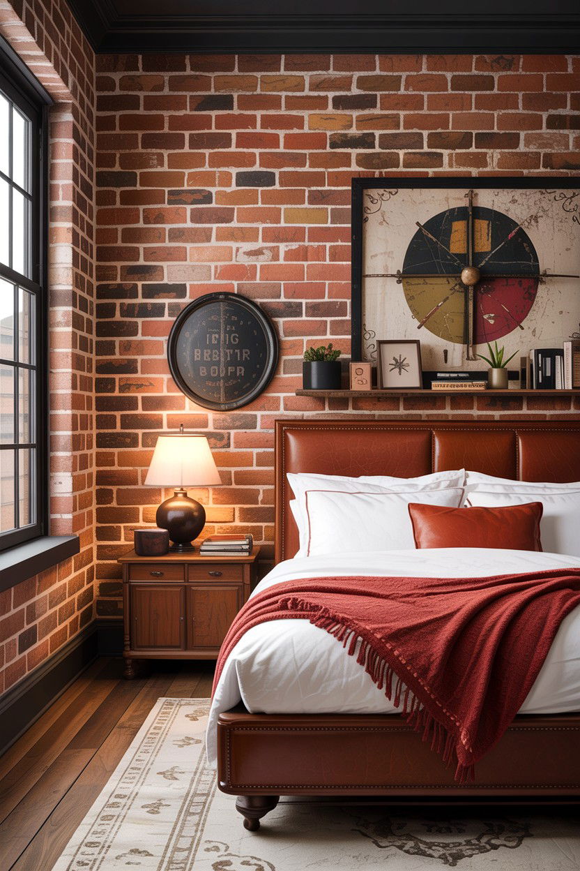 Exposed Brick Wallpaper - 30 bedroom textured wallpapers