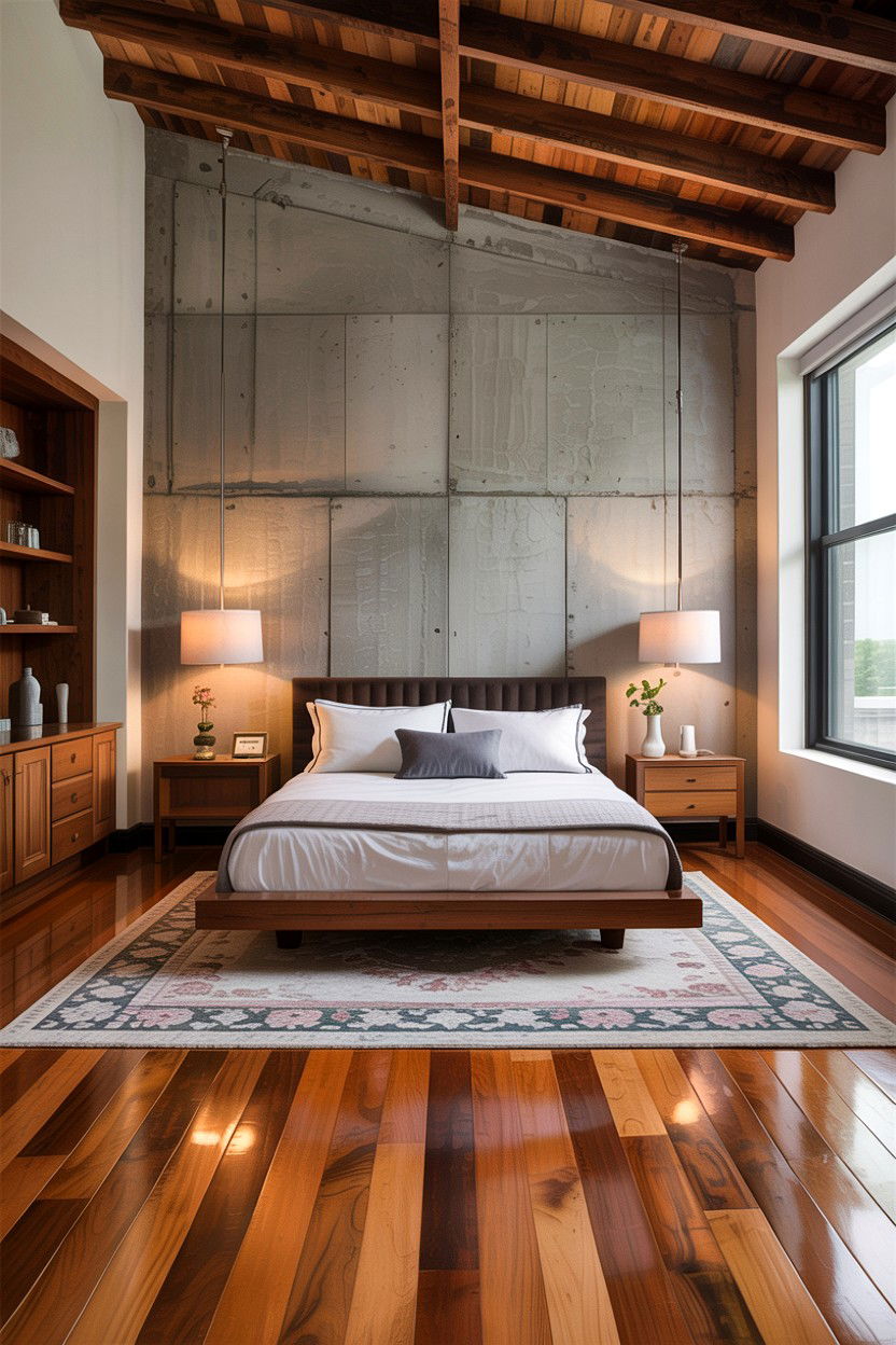 Exposed Concrete Bedroom - 30 concrete wall bedroom ideas