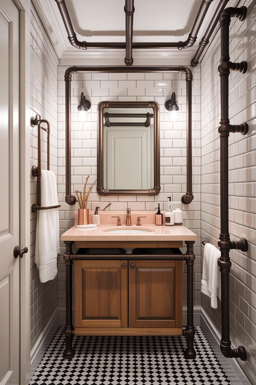 Exposed Pipe Bathroom - 30 industrial bathroom ideas