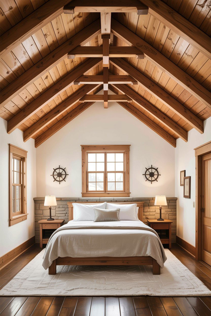 Exposed Rafter Vaulted Ceiling - 30 bedroom vaulted ceiling ideas