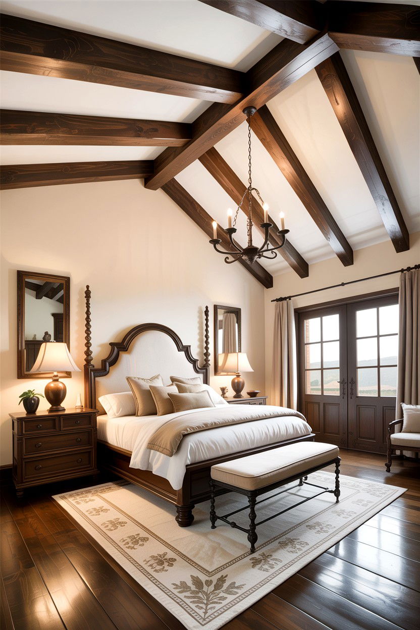 Exposed Wood Beam Ceiling Bedroom - 30 Spanish bedroom ideas