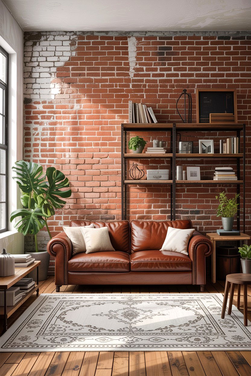 Exposed brick wall - 30 instant living room ideas