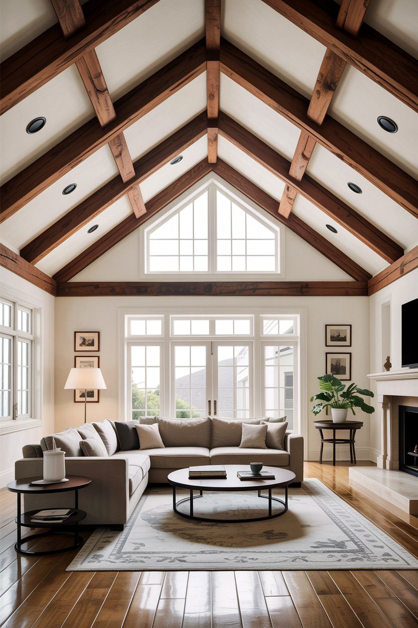 Exposed wood beam living room - 30 Southwestern living room ideas