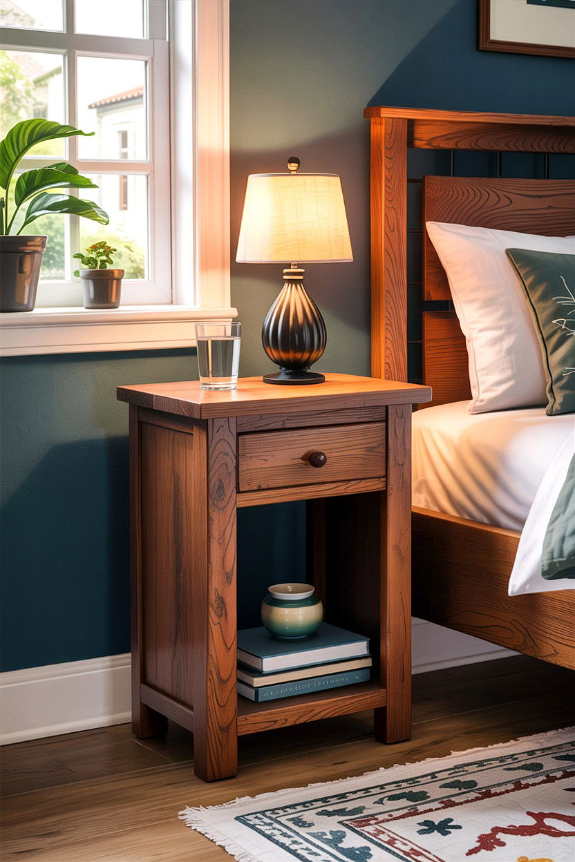 Extra Tall Wood Bedside Table - 30 bedroom tall nightstands