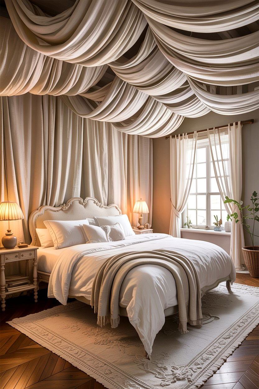 Fabric Ceiling - 30 bedroom ceiling designs