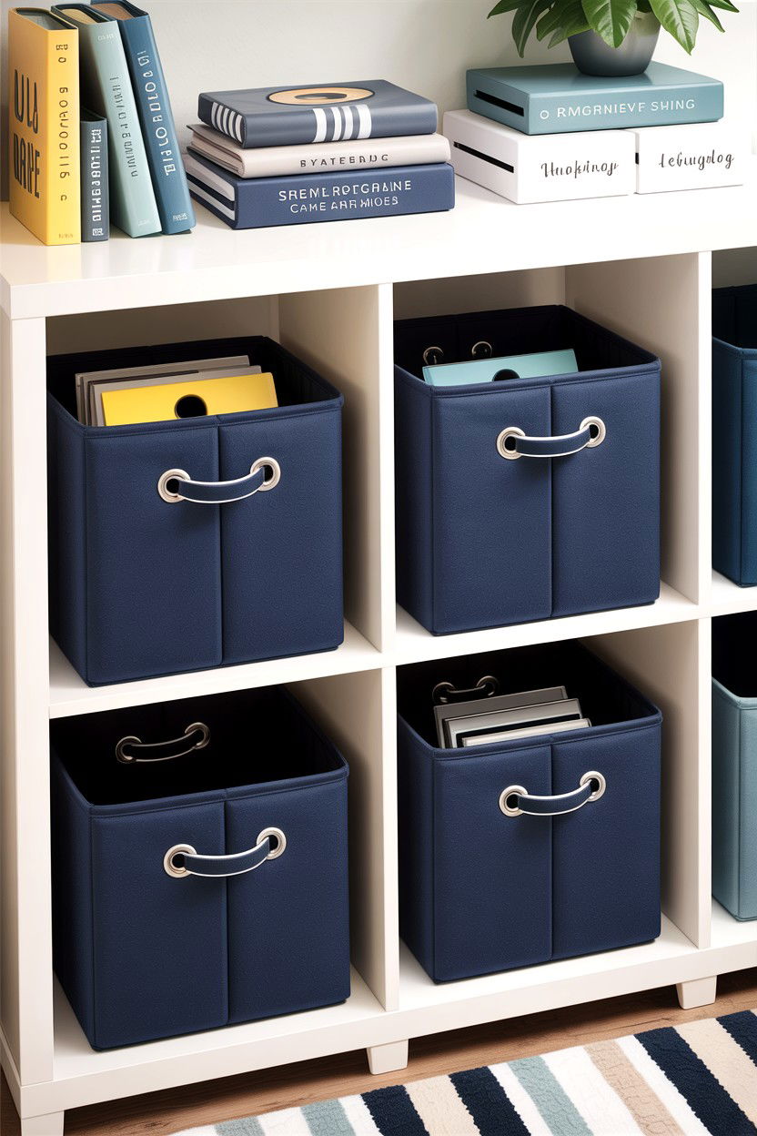 Fabric cube storage bins - 30 bathroom basket storage ideas
