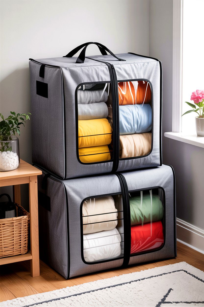 Fabric storage bag - 30 bedroom under bed storage ideas