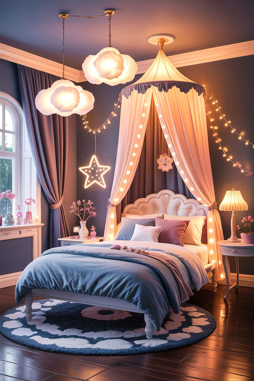 Fairy tale bedroom lighting - 30 kids bedroom ideas