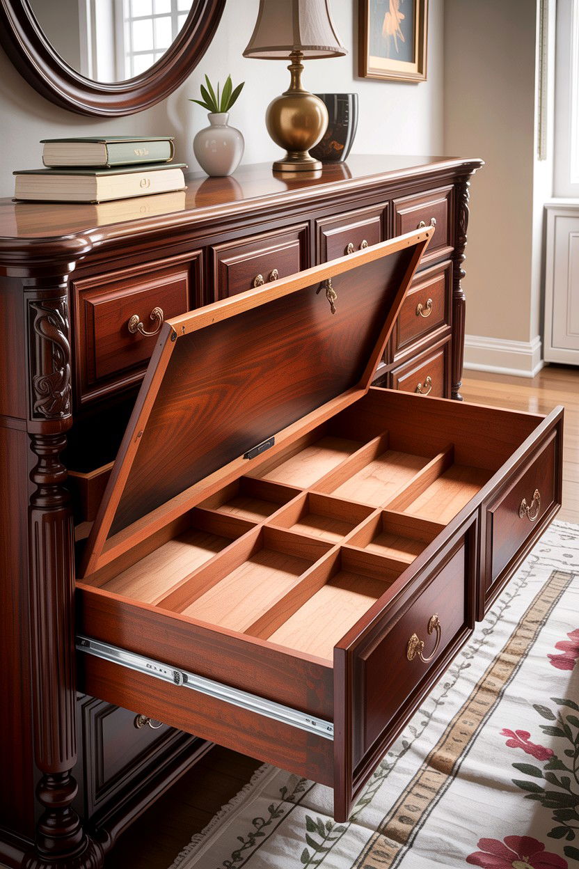 False Bottom Drawer - 30 bedroom concealed storage ideas