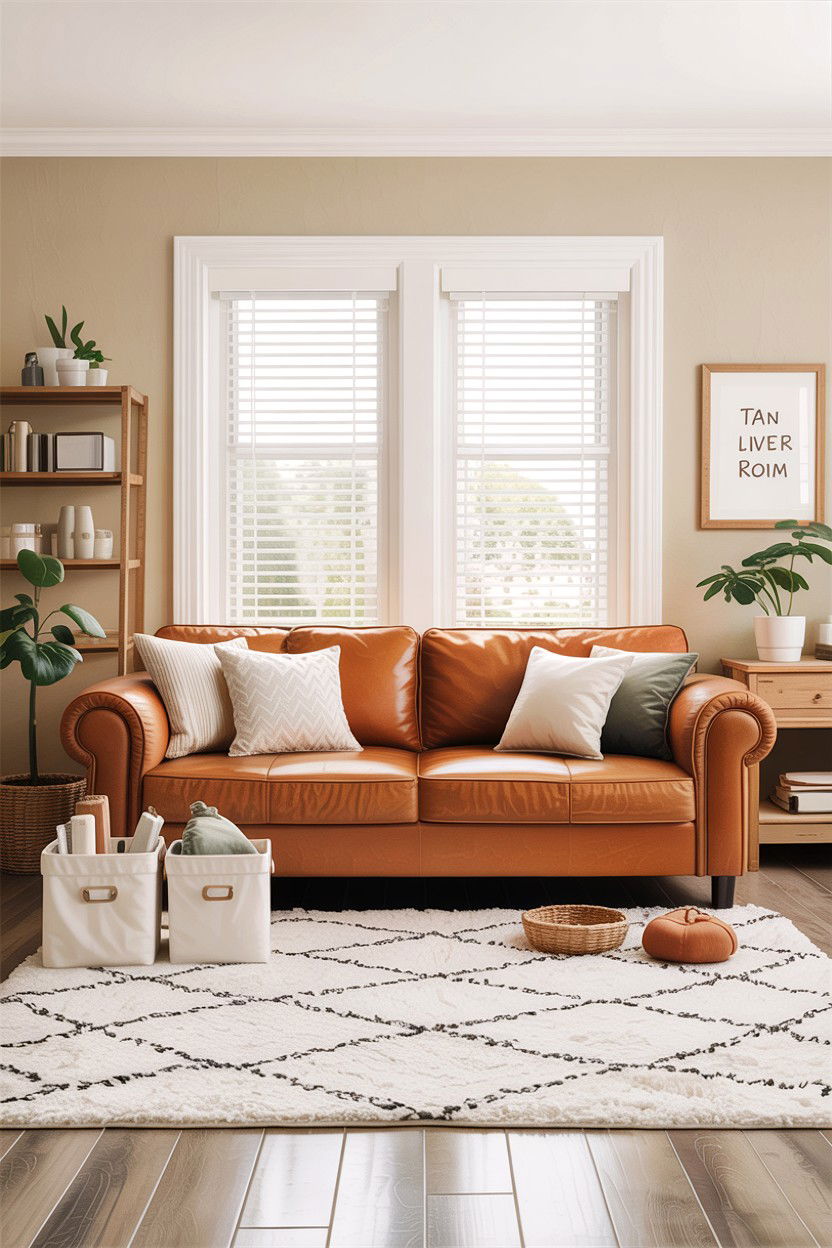 Family Friendly Tan Living Room - 30 tan and white living room ideas