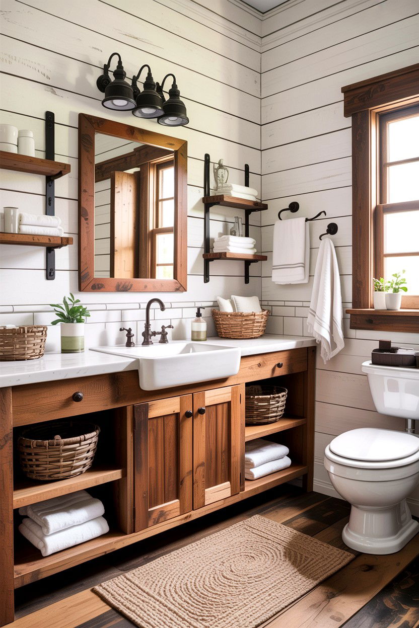 Farmhouse Bathroom Shiplap - 30 custom home bathroom ideas