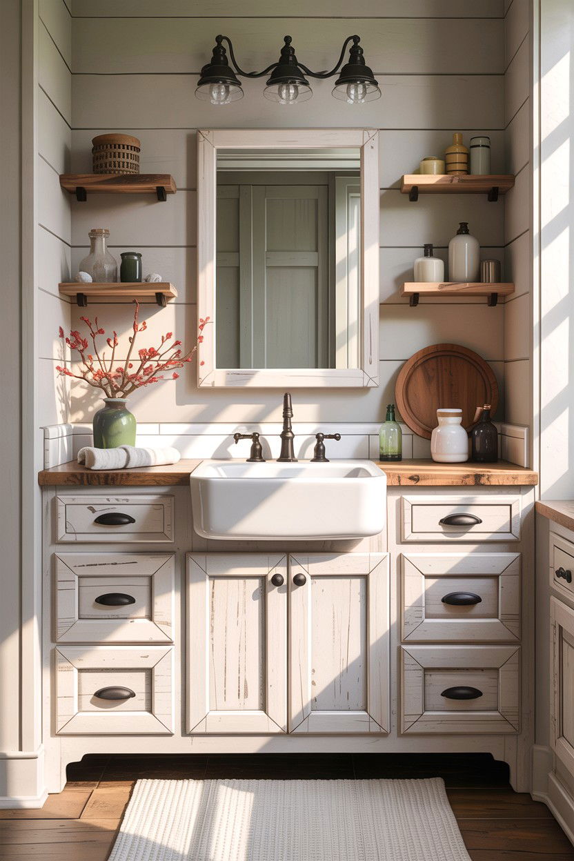 Farmhouse Bathroom Vanity - 30 custom bathroom vanity ideas