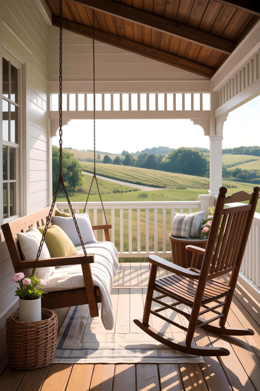 Farmhouse Bedroom Porch - 30 bedroom with terrace ideas