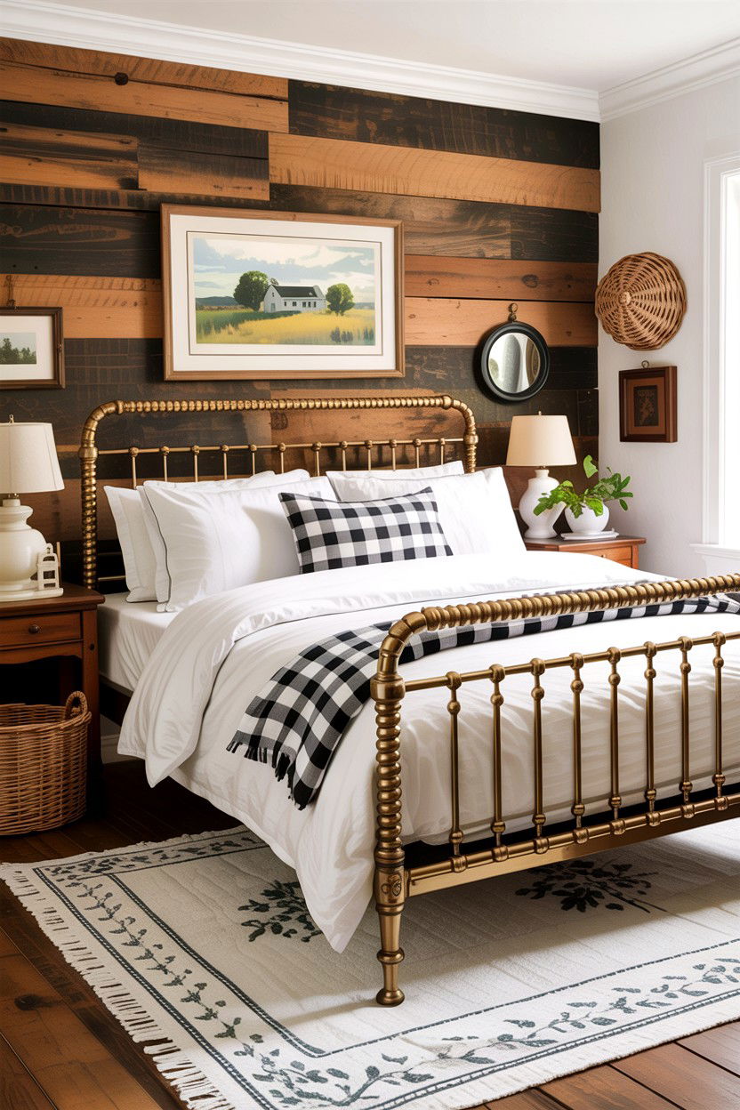 Farmhouse Brass Bed - 30 bedroom brass beds