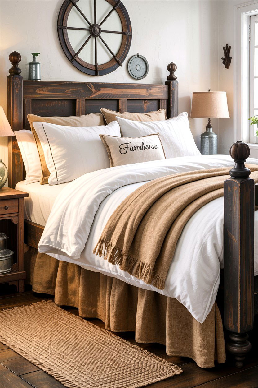 Farmhouse Burlap Bed Skirt - 30 bedroom dust ruffles