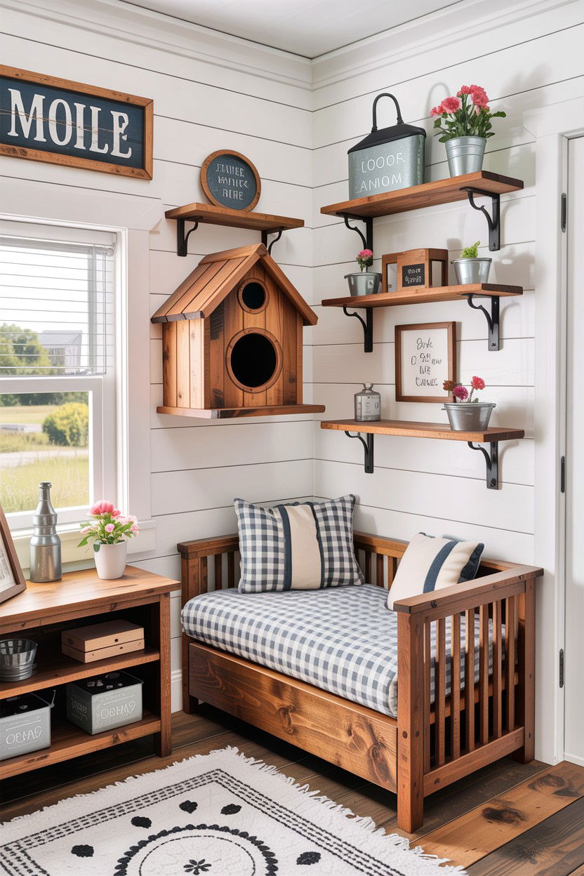 Farmhouse Cat Nook - 30 cat bedroom ideas