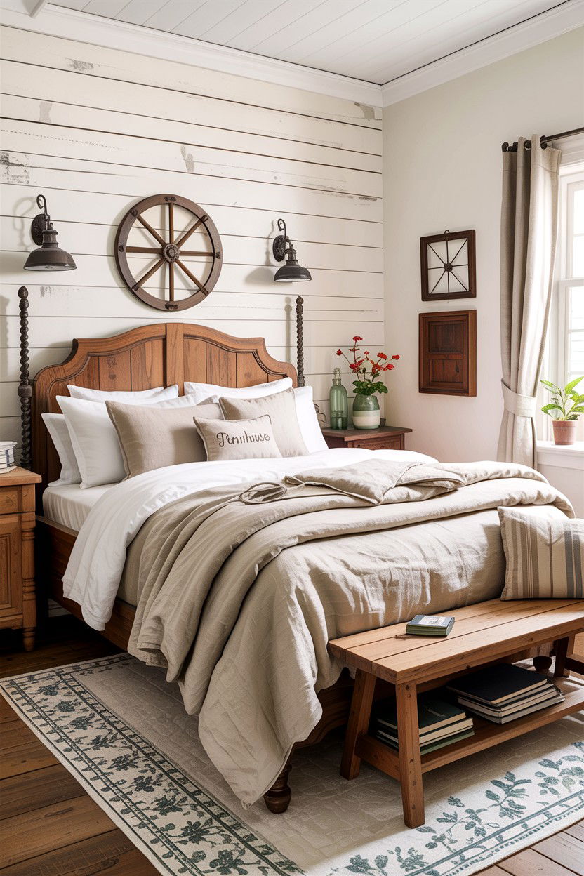 Farmhouse Linen Bedspread - 30 bedroom bedspreads