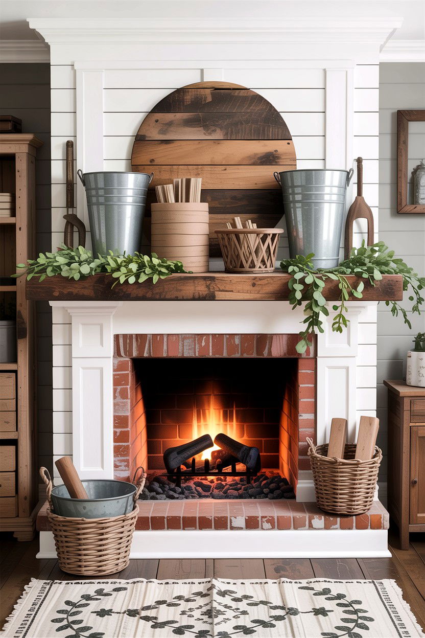 Farmhouse Mantel Decor - 30 living room fireplace mantel ideas