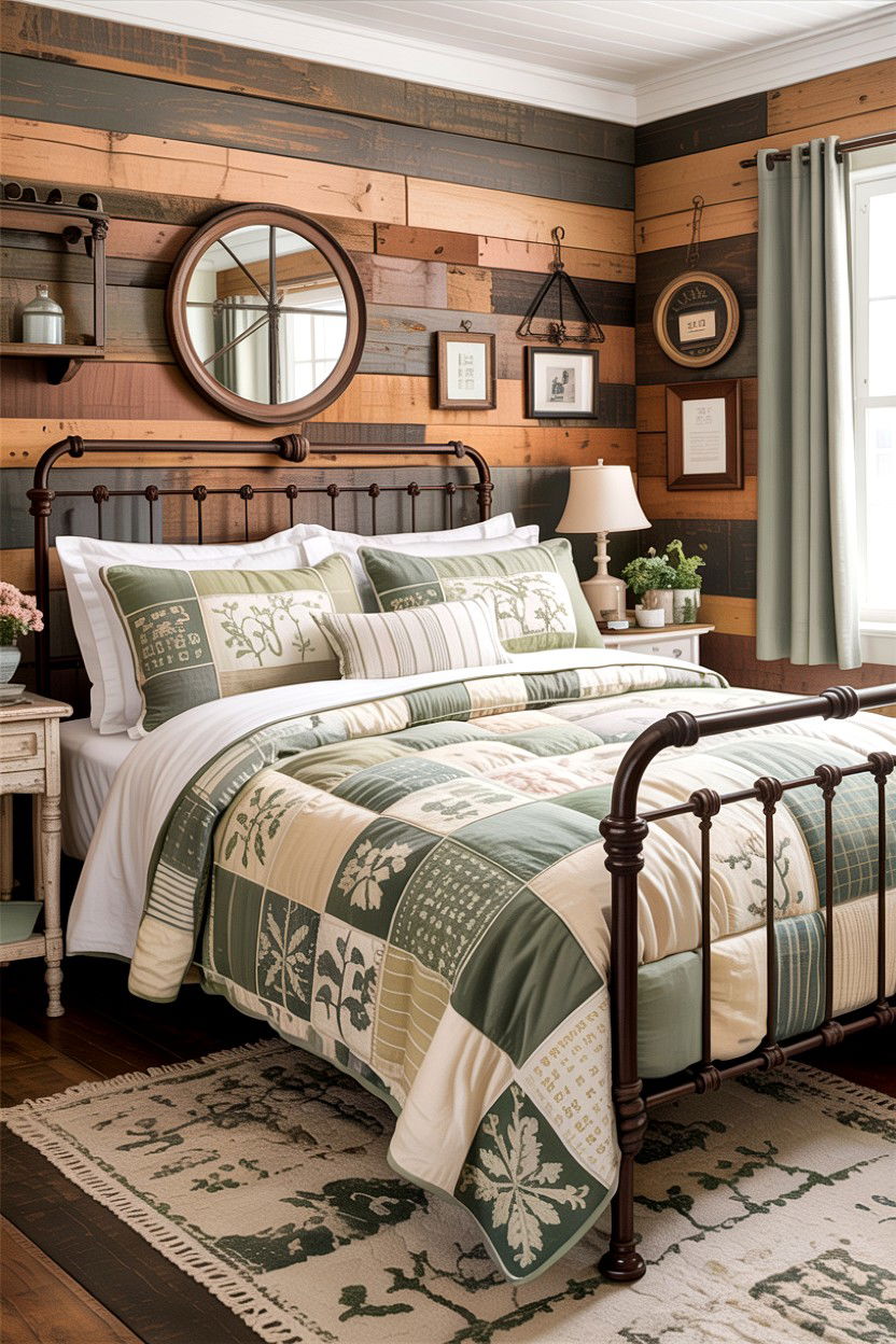 Farmhouse Patchwork Coverlet - 30 bedroom coverlets