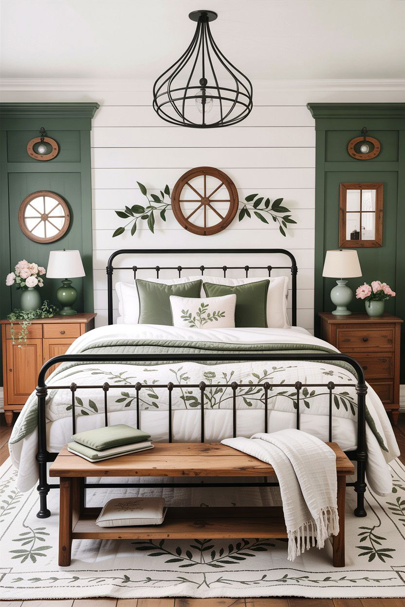 Farmhouse Sage Green Bedroom - 30 sage and white bedroom ideas