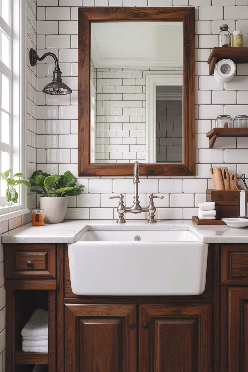 Farmhouse Sink Bathroom - 30 country bathroom ideas