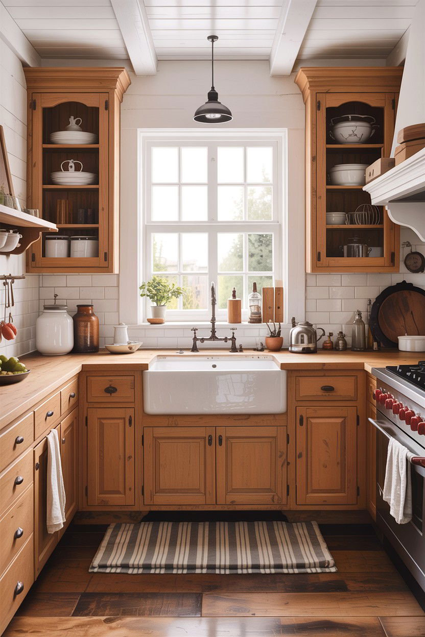 Farmhouse Tan White Kitchen - 30 tan and white kitchen ideas