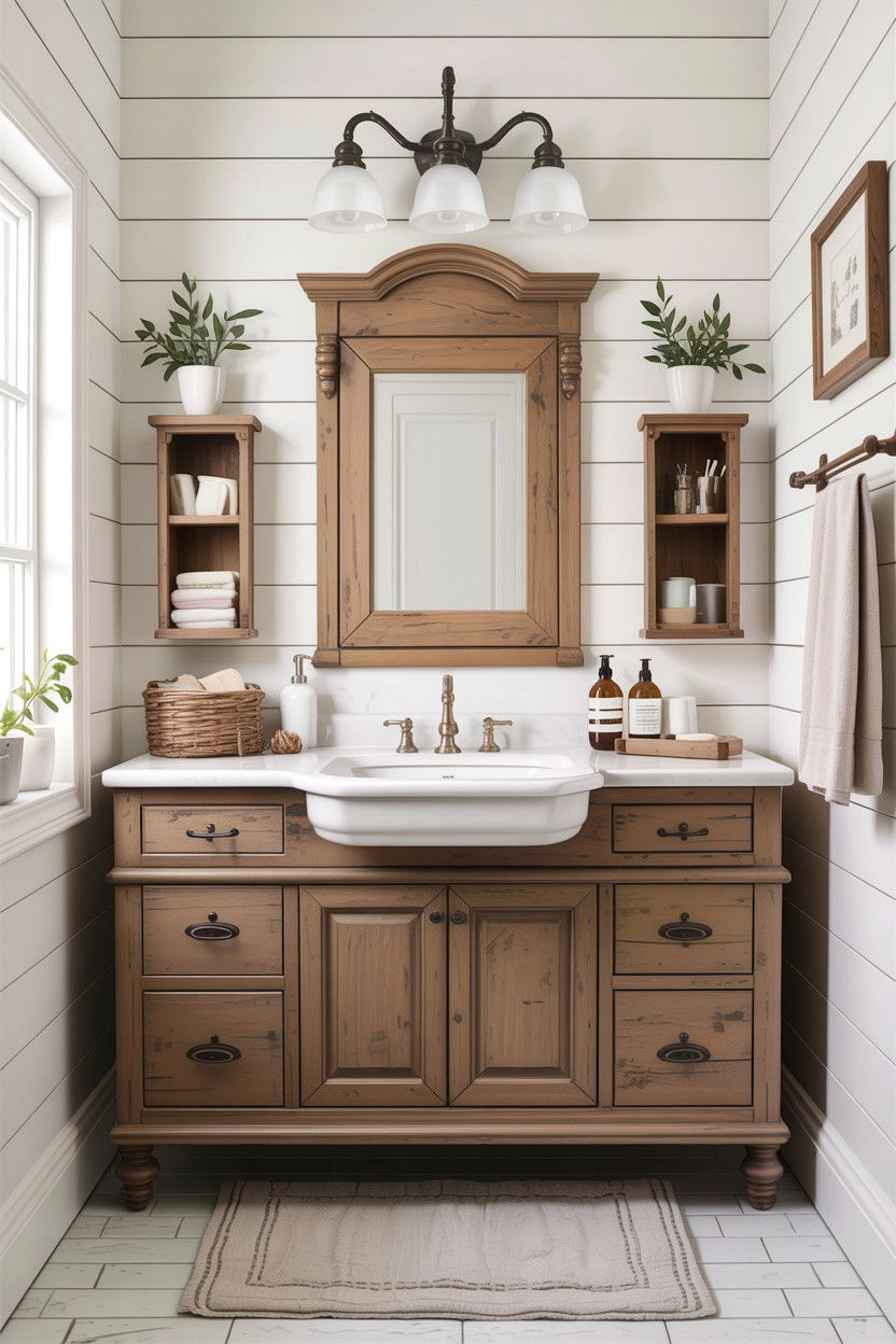 Farmhouse Taupe Bathroom - 30 taupe and white bathroom ideas