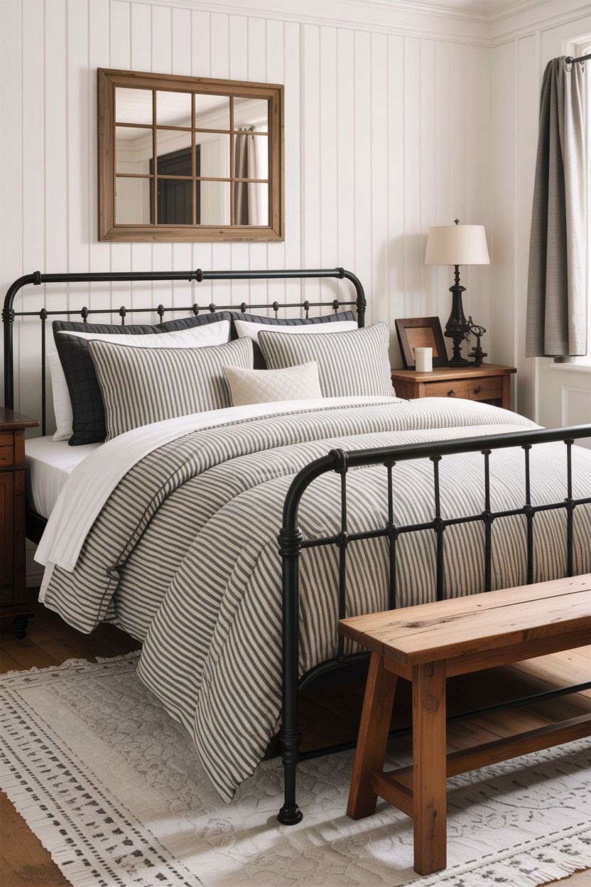 Farmhouse Ticking Stripe Comforter - 30 bedroom comforter sets