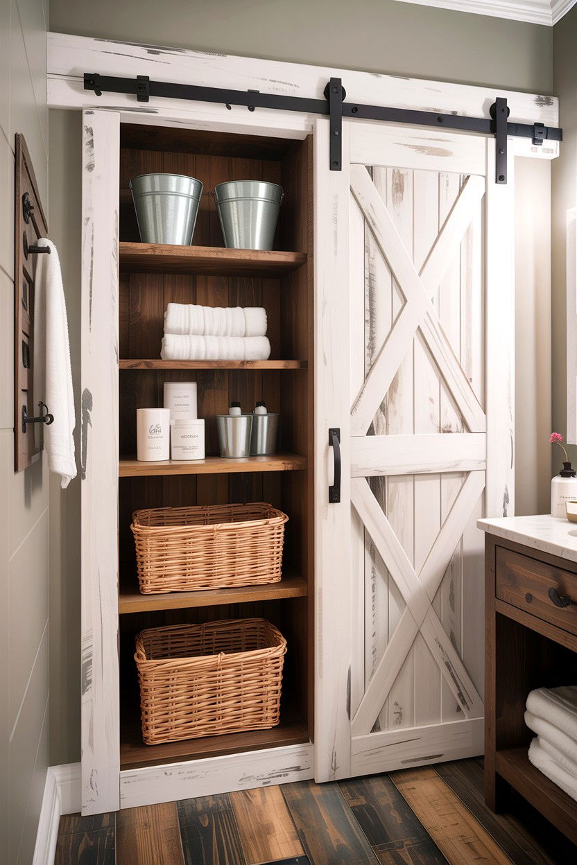 Farmhouse bathroom closet - 30 bathroom closet ideas