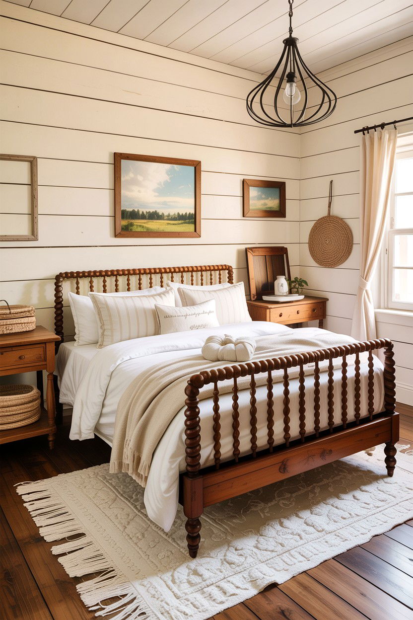 Farmhouse cream bedroom - 30 warm cream bedroom ideas