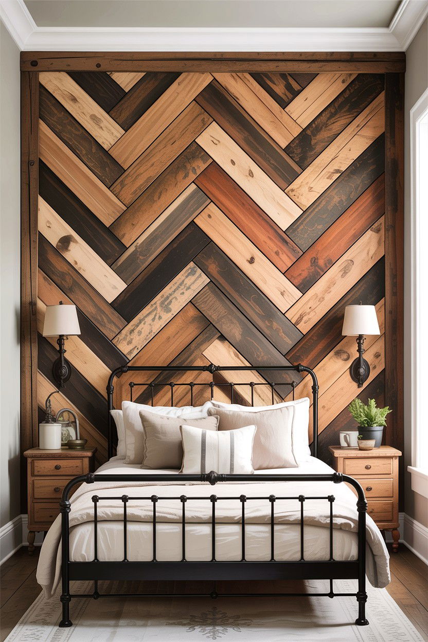 30 Stylish Bedroom Herringbone Wall Ideas for Your Home