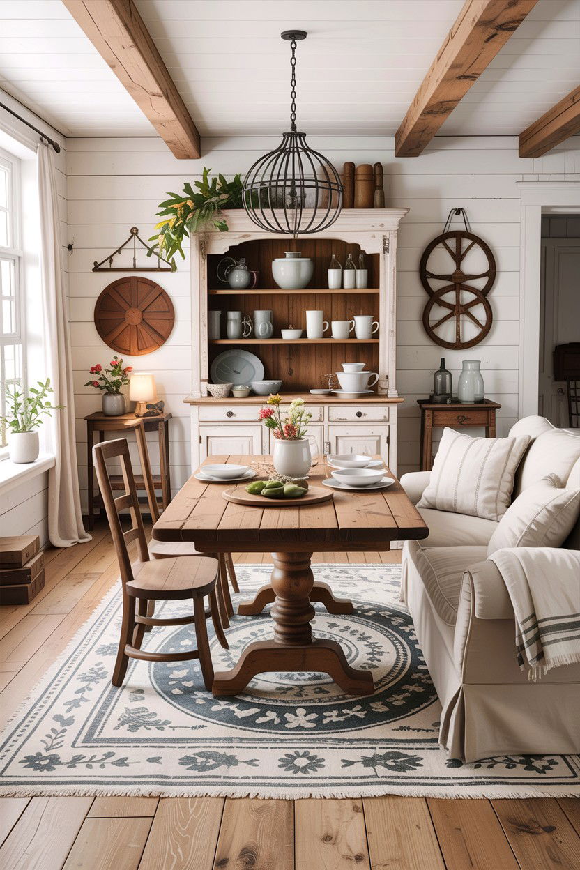 Farmhouse living room dining room decor - 30 living room dining room combo ideas