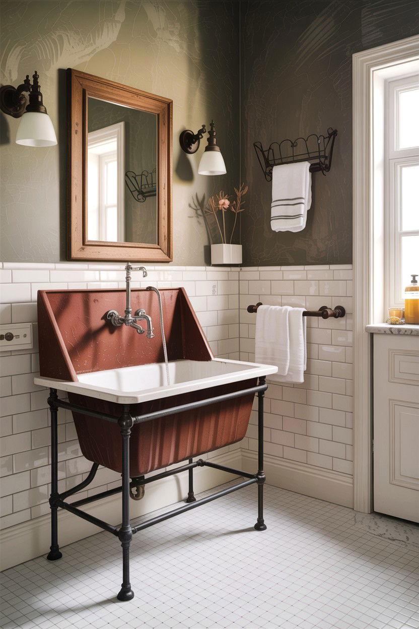 Farmhouse slop sink - 30 antique bathroom ideas