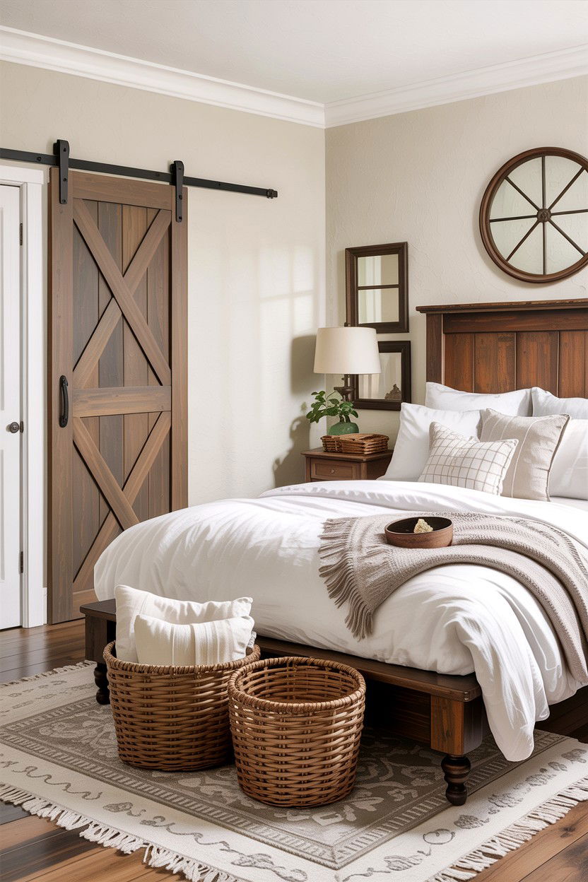 Farmhouse taupe bedroom - 30 taupe and white bedroom ideas