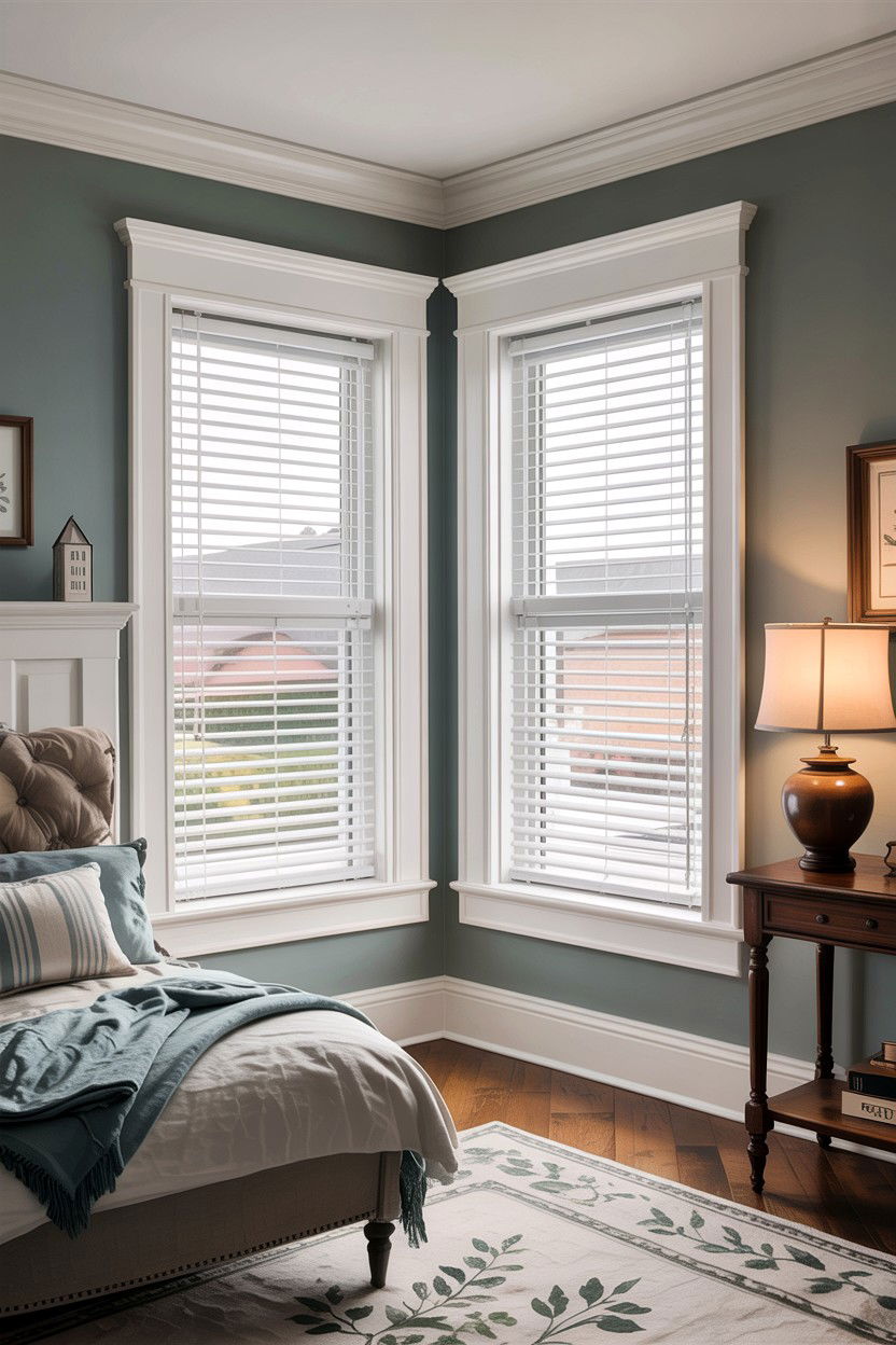 Farmhouse window trim - 30 bedroom bay window ideas