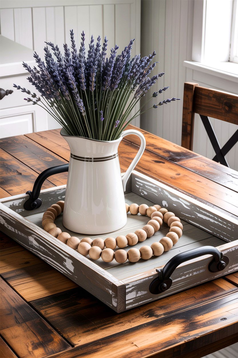 Farmhouse wooden tray - 30 living room decorative trays