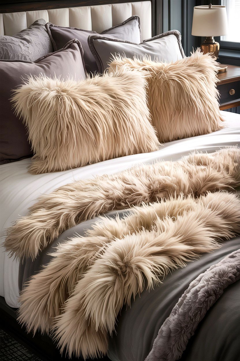 Faux Fur Shams - 30 bedroom pillow shams