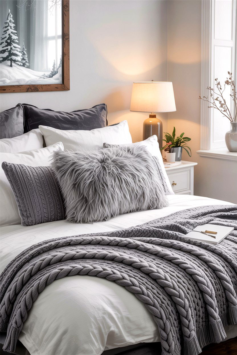 Faux Fur Throw Pillow - 30 bedroom throw pillows