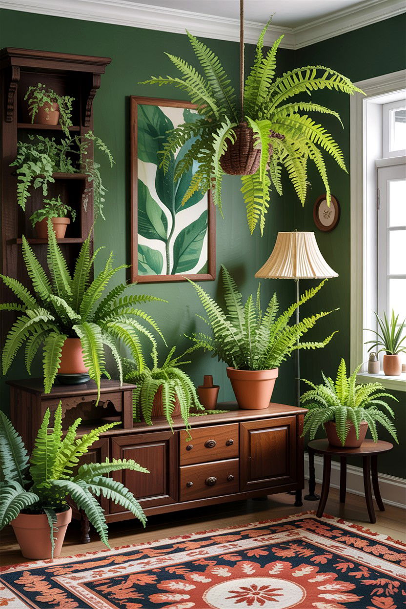 Fern living room - 30 forest living room ideas
