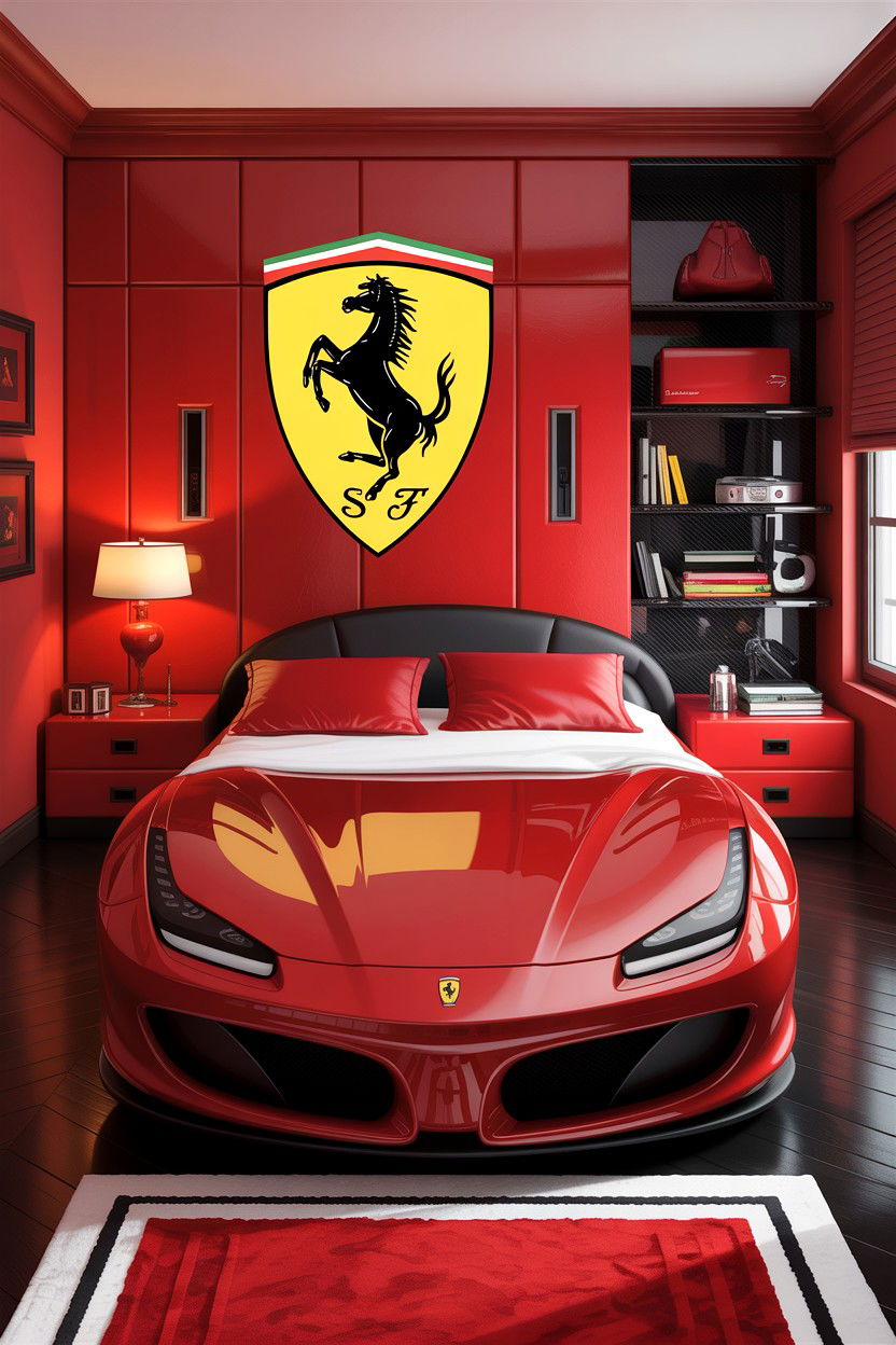 Ferrari themed bedroom - 30 car themed bedroom ideas