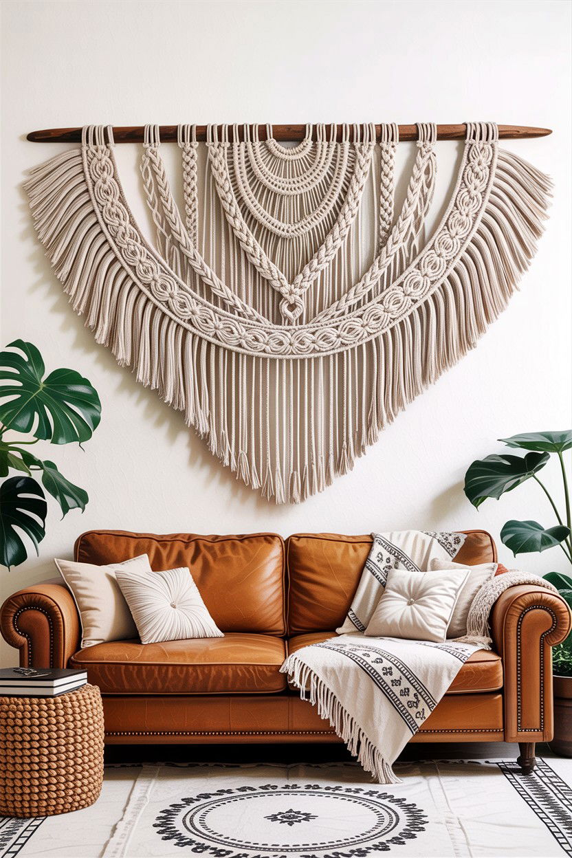 Fiber wall art - 30 handcrafted living room ideas