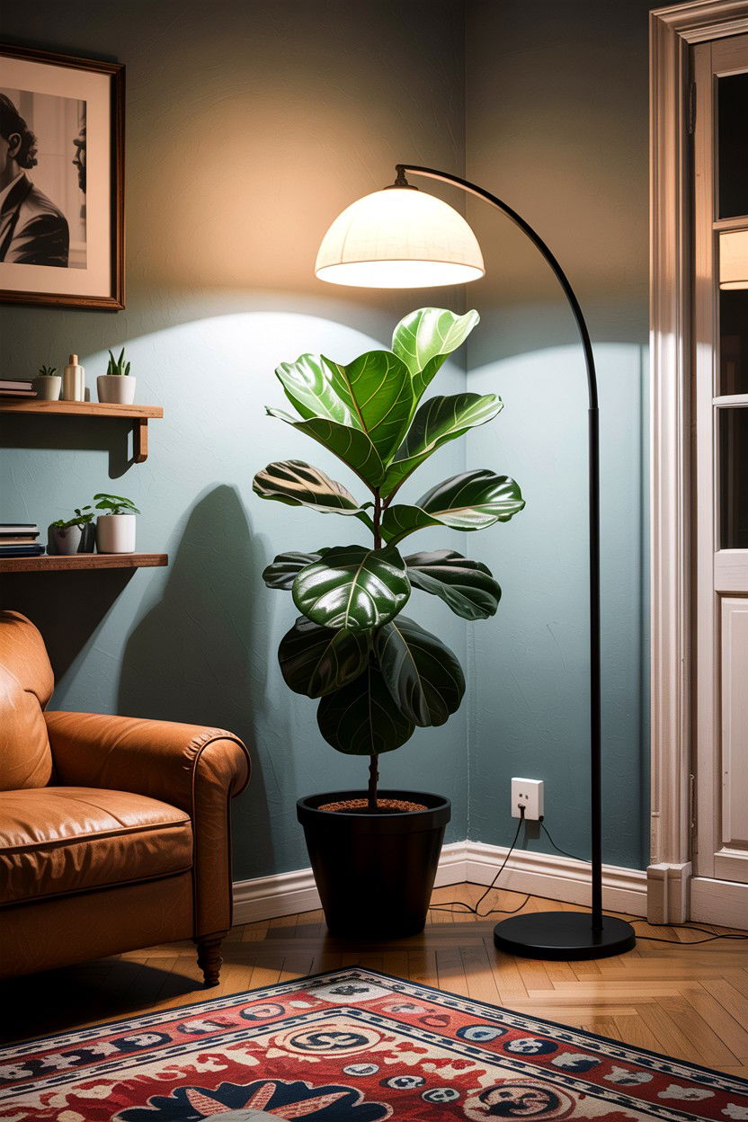 Fiddle Leaf Fig With Floor Lamp - 30 living room fiddle leaf fig ideas