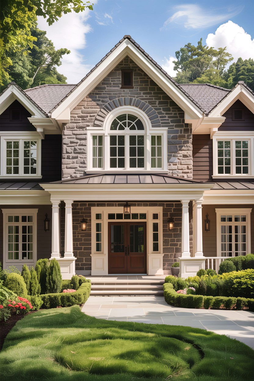 Fieldstone Exterior Accent - 30 stone accent ideas