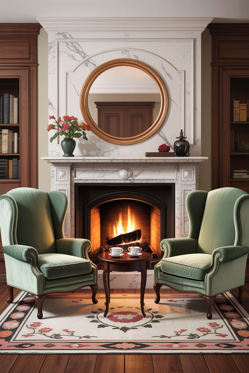 Fireplace Seating Arrangement - 30 living room Edwardian furniture ideas