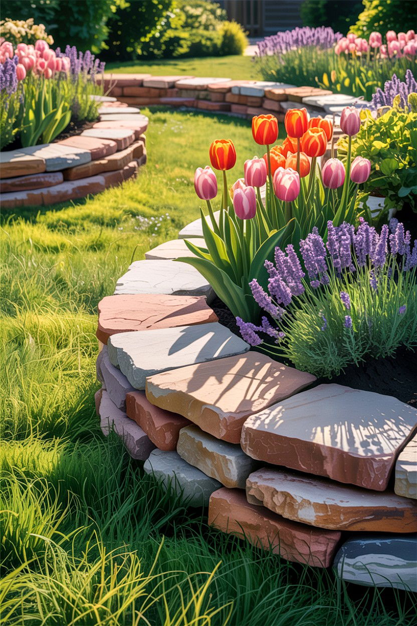 Flagstone Garden Wall - 30 stone accent ideas
