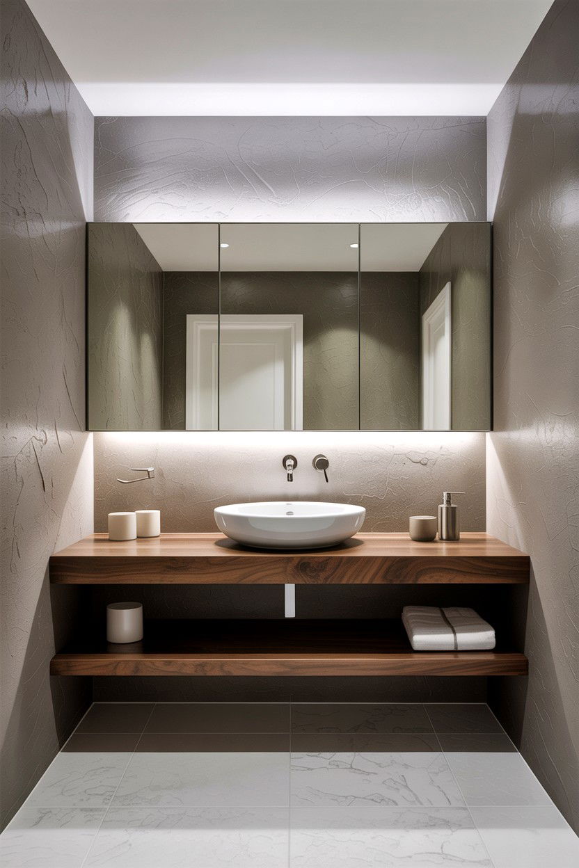 Floating Bathroom Mirror - 30 frameless bathroom mirror ideas